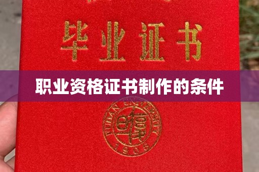 鄯善职业资格证书制作的条件