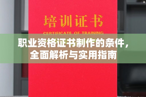 鄯善职业资格证书制作的条件，全面解析与实用指南
